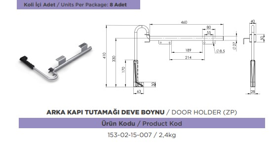 DORSE ARKA KAPI TUTAMAGI NEVPA DEVE BOYNU